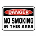 NO SMOKING prohobition forbidden sign vector illustration. Royalty Free Stock Photo